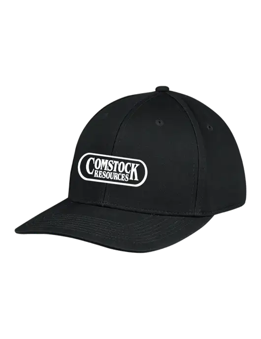 Premium Modern Structured Twill Black Snapback Cap w/Comstock Resources Logo