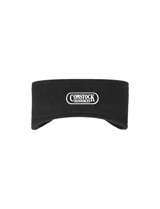Black Stretch Fleece Headband w/Comstock Resources Logo
