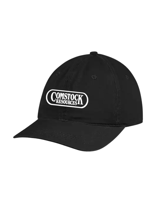 Garment Washed Unstructured Twill Black Cap w/Comstock Resources Logo