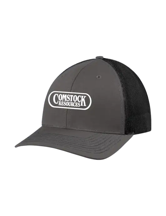 Richardson Adjustable Snapback Original 112 Trucker Cap Dark Grey w/Black Mesh w/Comstock Resources Logo