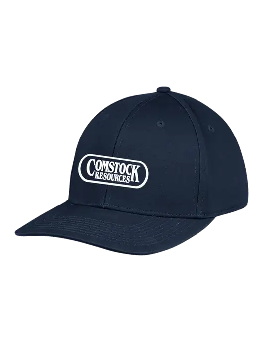 Premium Modern Structured Twill Navy Snapback Cap w/Comstock Resources Logo