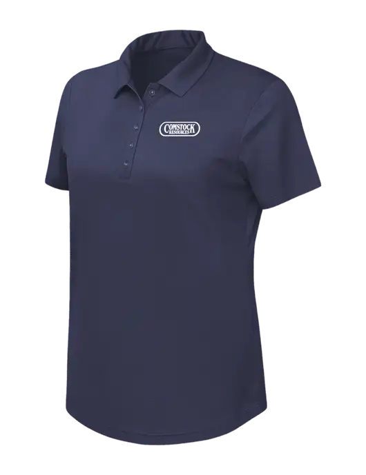 Callaway Womens Birdseye Navy Polo w/Comstock Resources Logo