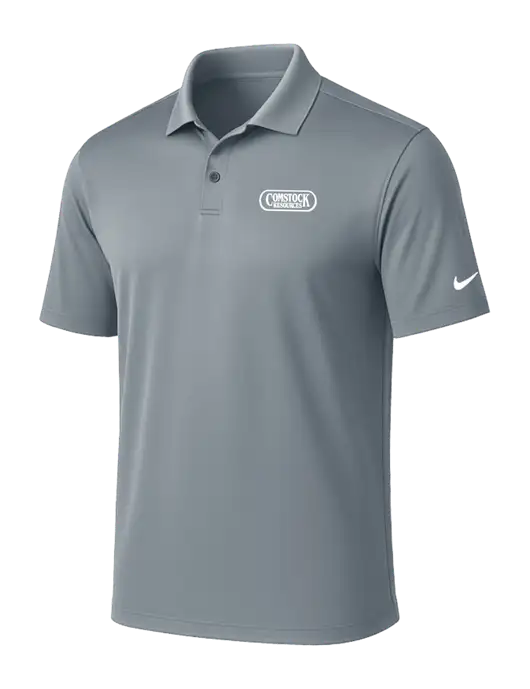 NIKE Medium Grey Victory Solid Polo w/Comstock Resources Logo