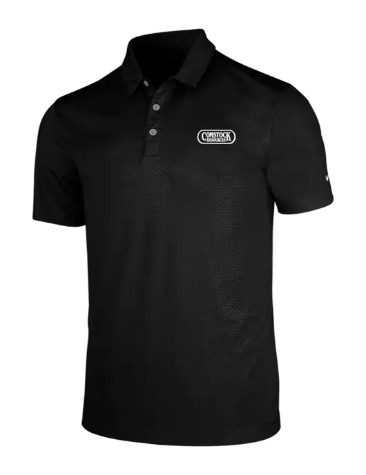 NIKE Black Dri-Fit Embossed Tri-Blade Polo w/Comstock Resources Logo