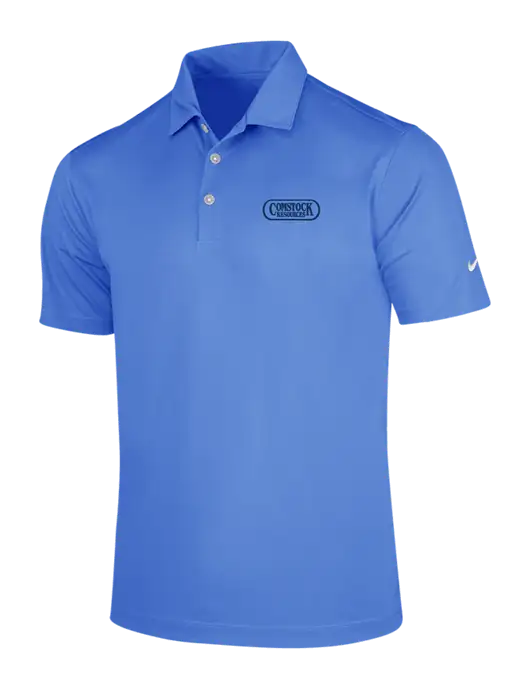 NIKE Light Royal Blue Dri-Fit Vertical Mesh Polo w/Comstock Resources Logo
