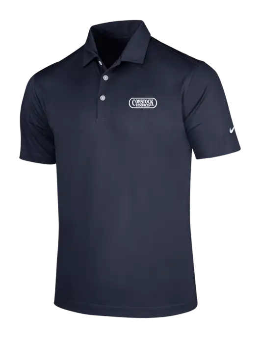 NIKE Dark Navy Dri-Fit Vertical Mesh Polo w/Comstock Resources Logo