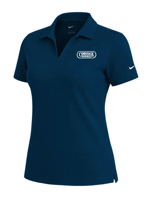 NIKE Navy Womens Dri-Fit Micro Pique Polo w/Comstock Resources Logo