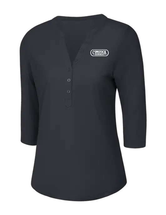 OGIO Charcoal Grey Jewel Henley w/Comstock Resources Logo