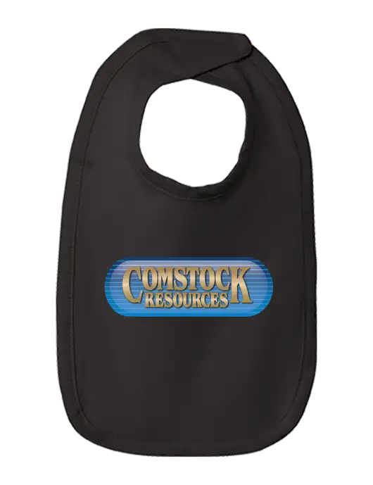 Rabbit Skins Black Infant Premium Jersey Bib w/Comstock Resources Logo