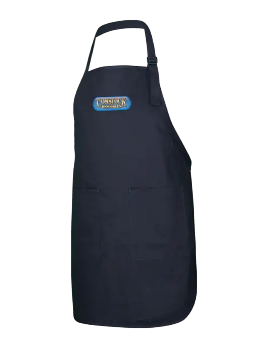 Full-Length Black Apron With Pockets w/Comstock Resources Logo