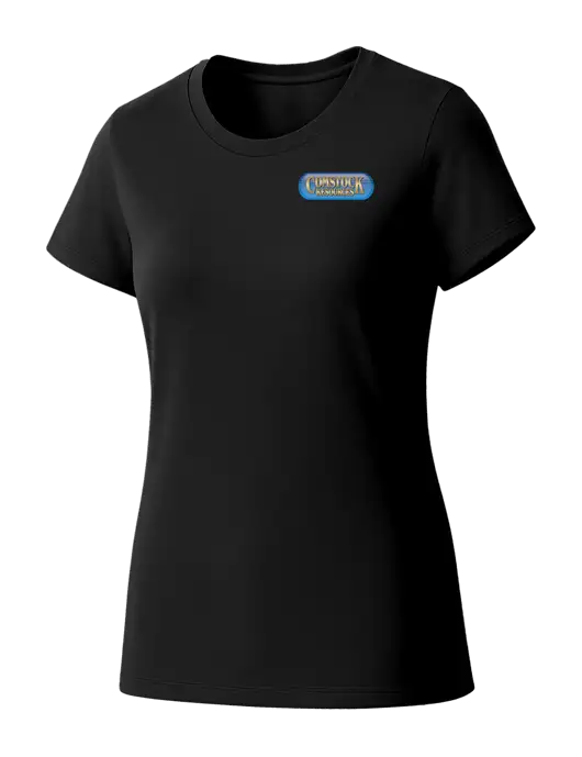 Womens Seriously Soft Black T-Shirt w/Comstock Resources Logo