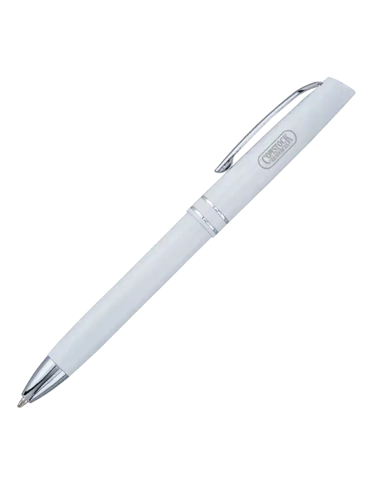 White Anguilla Black Ink Pen w/Comstock Resources Logo