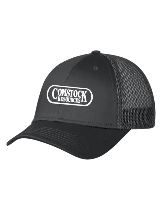 Charcoal Mesh Trucker Cap Snap Back w/Comstock Resources Logo