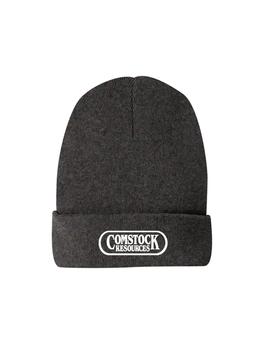 Recycled Charcoal Heather Beanie w/Comstock Resources Logo