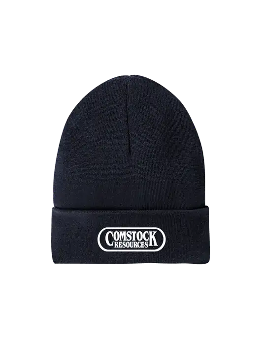 Recycled True Navy Beanie w/Comstock Resources Logo