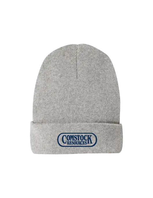 Recycled Light Heather Grey Beanie w/Comstock Resources Logo