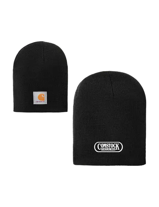 Carhartt Black Acrylic Knit Hat w/Comstock Resources Logo