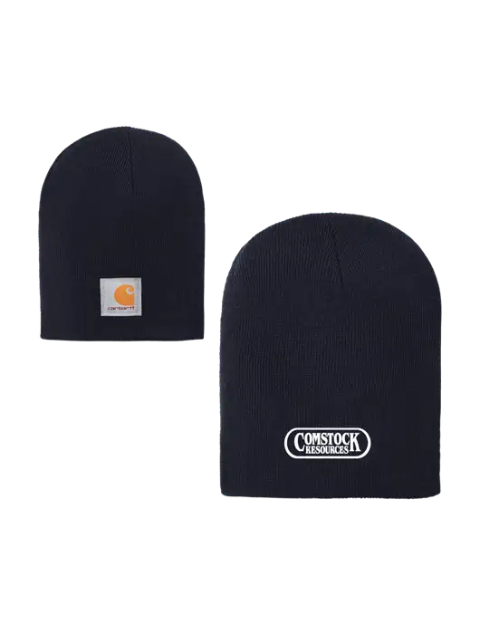 Carhartt Dark Navy Acrylic Knit Hat w/Comstock Resources Logo