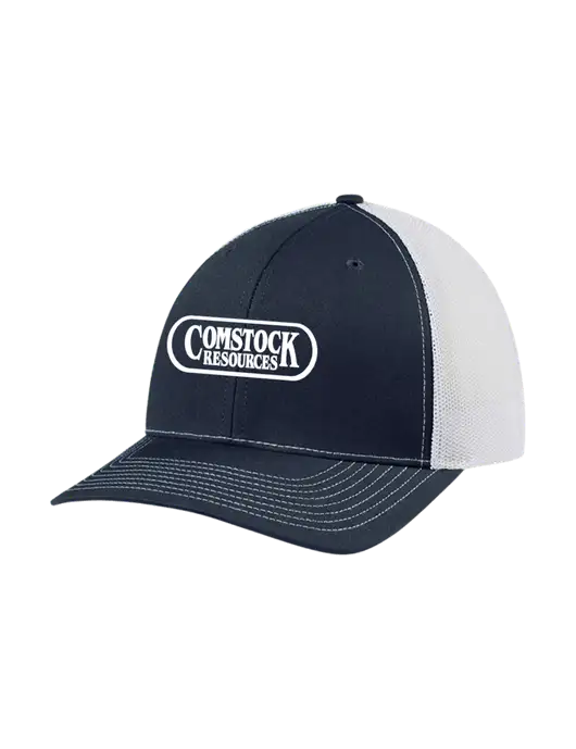Richardson Adjustable Snapback Original 112 Trucker Cap Navy w/White Mesh w/Comstock Resources Logo
