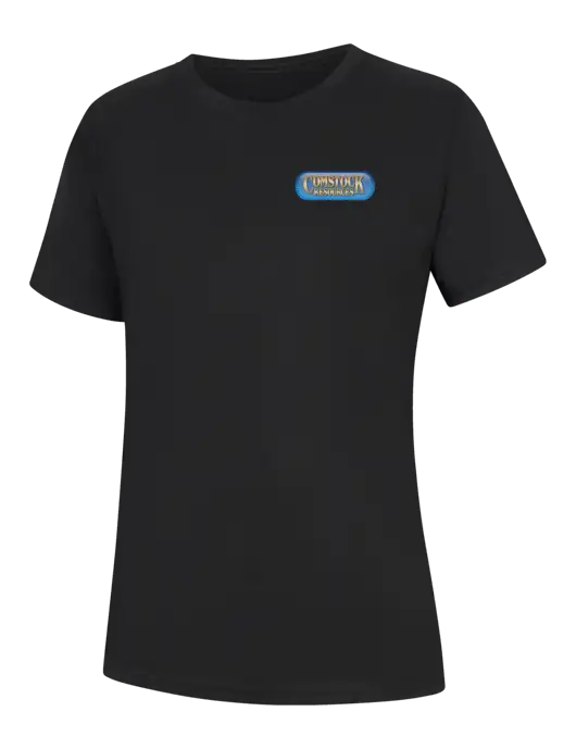 Womens Black Core Blend Tee w/Comstock Resources Logo