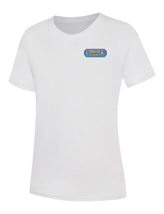 Womens White Core Blend Tee w/Comstock Resources Logo