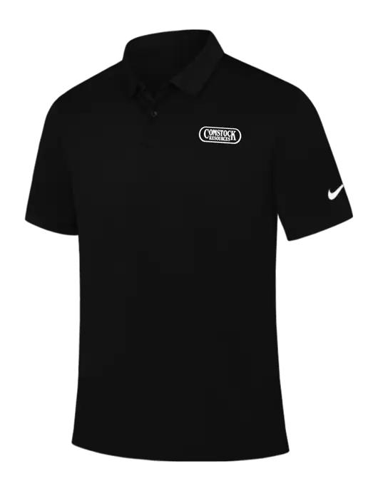 Nike Black Dry Essential Solid Polo w/Comstock Resources Logo