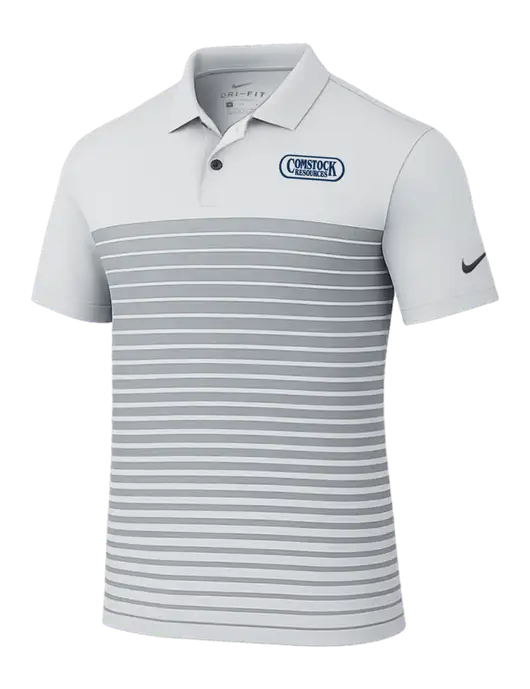 Nike Light Grey Dri-FIT Vapor Block Polo w/Comstock Resources Logo