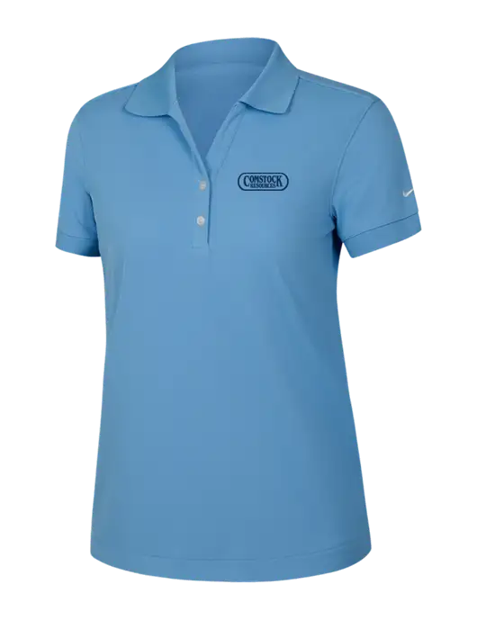Nike Womens Dri-FIT Classic Light Blue Polo w/Comstock Resources Logo