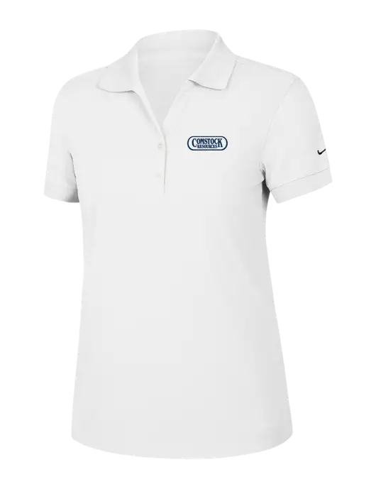 Nike Womens Dri-FIT Classic White Polo w/Comstock Resources Logo