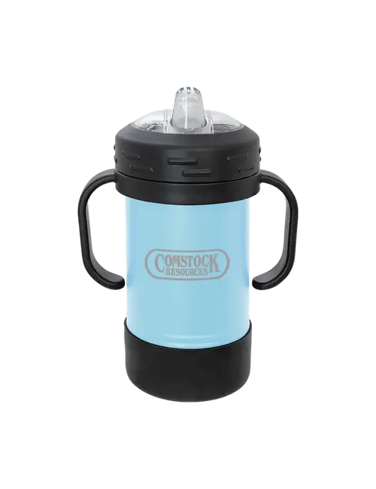 Polar Camel 10 oz Powder Coated Light Blue Sippy Cup w/Comstock Resources Logo