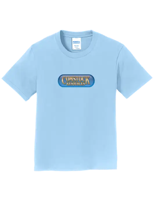 Youth Ring Spun Light Blue 4.5 oz T-Shirt w/Comstock Resources Logo