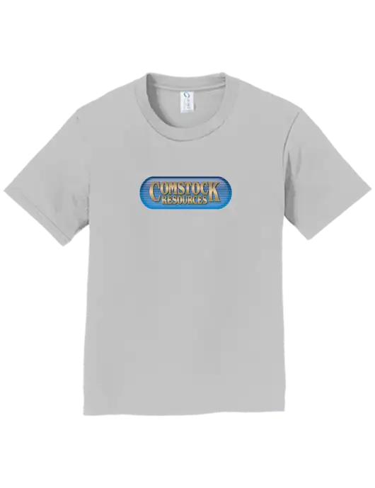 Youth Ring Spun Silver 4.5 oz T-Shirt w/Comstock Resources Logo